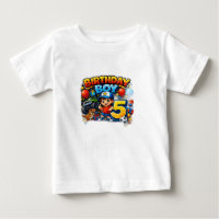 Camiseta de cumpleaños niño 5 Toddler – divertido