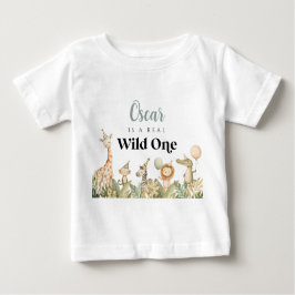 Bebé Camiseta de cumpleaños número 1 Wild One Safari An