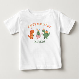 Bebé Camiseta de cumpleaños para niños de dinosaurio li