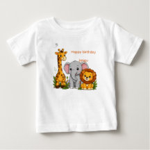 Camiseta de cumpleaños para niños pequeños con ani