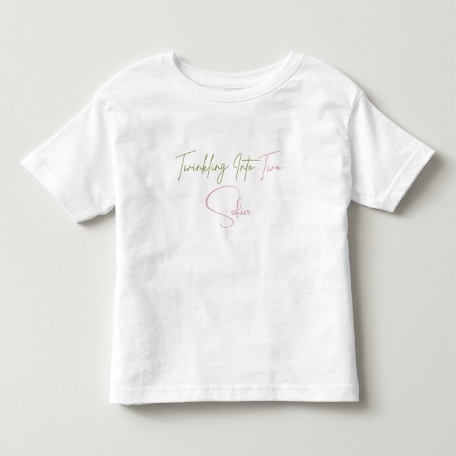 Bebé Camiseta de cumpleaños personalizada con destellos (Anverso)