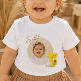 Bebé Camiseta de cumpleaños personalizada con foto para