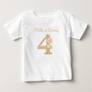 Bebé Camiseta de cumpleaños personalizada de conejo de