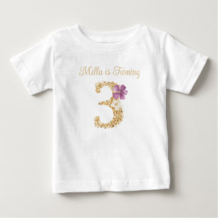 Bebé Camiseta de cumpleaños personalizada de conejo de