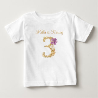 Bebé Camiseta de cumpleaños personalizada de conejo de