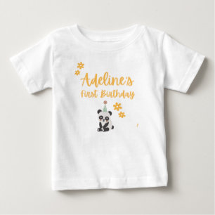 Bebé Camiseta de cumpleaños personalizada de Panda
