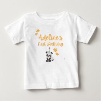 Bebé Camiseta de cumpleaños personalizada de Panda