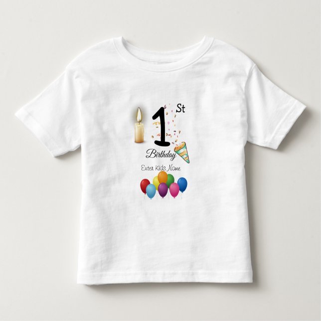 Bebé Camiseta de cumpleaños personalizada para niños (Anverso)