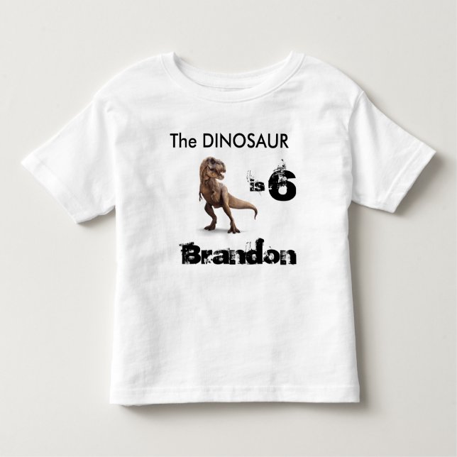 Bebé Camiseta de cumpleaños personalizada T-Rex (Anverso)