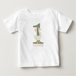 Bebé Camiseta de cumpleaños personalizada "Un ganso ton