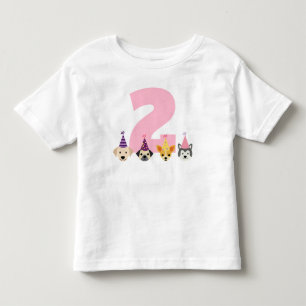 Bebé Camiseta de cumpleaños - Rosa Fiesta de cachorro 