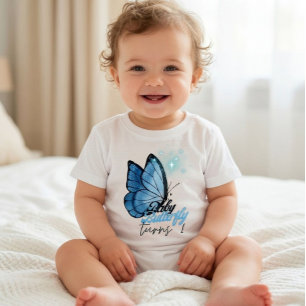 Bebé Camiseta de cumpleaños tema mariposa 1 año