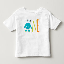 Bebé Camiseta de cumpleaños UNO del pequeño monstruo