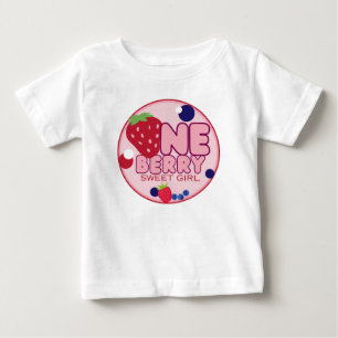 Bebé Camiseta de cumpleaños uno para una niña dulce com