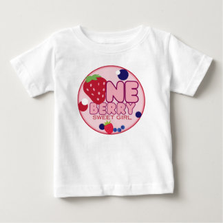 Bebé Camiseta de cumpleaños uno para una niña dulce com