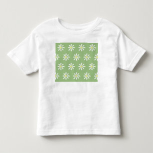 Bebé Camiseta de Dainty Daisy Toddler (Sage Green & Whi