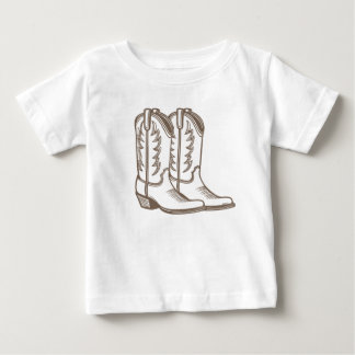 Bebé Camiseta de dibujo de bota de vaquero para niños