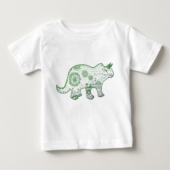 Bebé Camiseta de dibujo de dinosaurios (Anverso)