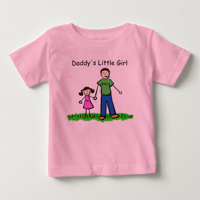 Bebé Camiseta de dibujo de niña de papá (Personalizar) (Anverso)