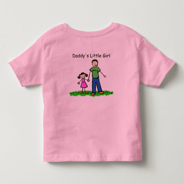 Bebé Camiseta de dibujo de niña de papá (Personalizar) (Reverso)