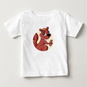 Bebé Camiseta de dibujos animados de ardilla linda con