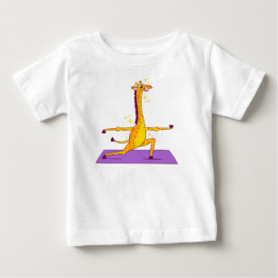Bebé Camiseta de dibujos animados de jirafa dibujada a 