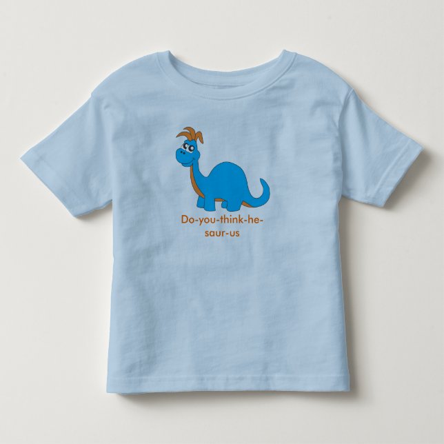 Bebé camiseta de dinosaurio azul (Anverso)