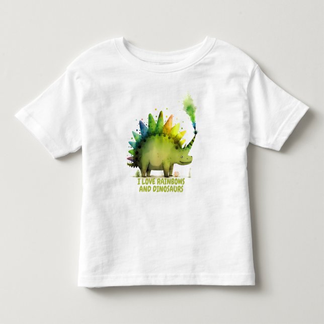 Bebé Camiseta de dinosaurio de acuarela personalizada (Anverso)