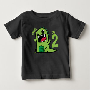 Bebé Camiseta de dinosaurio de cumpleaños 2, Rawr soy 2