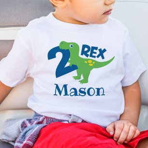 Bebé Camiseta de dinosaurio de segundo cumpleaños perso
