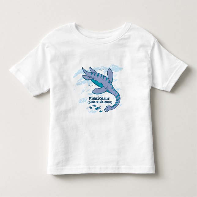 Bebé Camiseta de dinosaurio marino azul de Plesiosaur (Anverso)