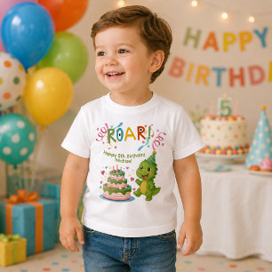 Bebé Camiseta de dinosaurio personalizada para cumpleañ
