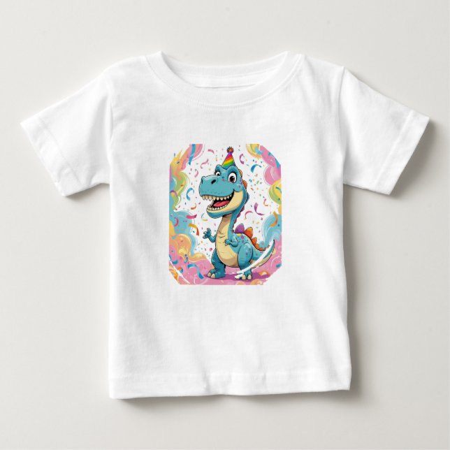 Bebé Camiseta de dinosaurio Personalizado (Anverso)
