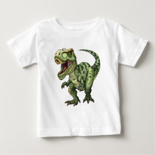 Bebé Camiseta de Dinosaurio T-Rex Verde - Lindo Dinosau