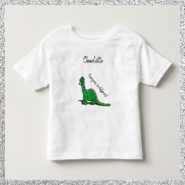 Bebé Camiseta de dinosaurio verde lindo