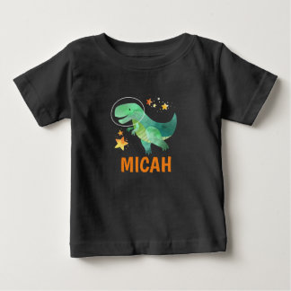 Bebé Camiseta de dinosaurios espaciales infantiles pers