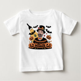 Bebé Camiseta de diseño de calabazas, murciélagos y hoj