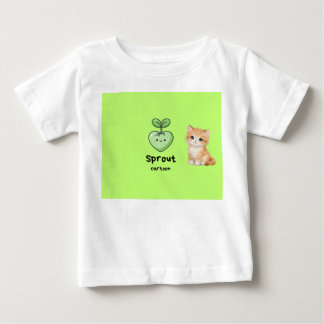 Bebé camiseta de diseño de dibujos animados de gato y b
