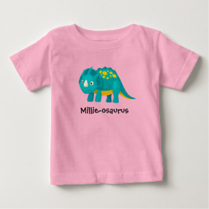 Bebé Camiseta de diseño de dinosaurios de nombre de su 