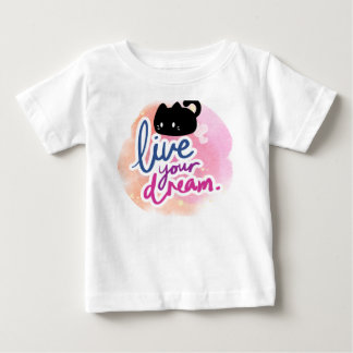 Bebé camiseta de diseño de gato y sueño