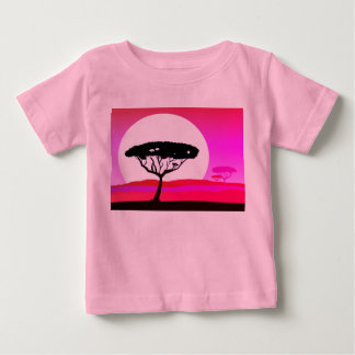 Bebé Camiseta de diseño rosa con árbol de África