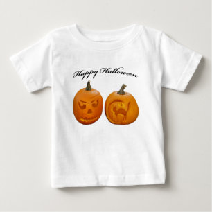 Bebé Camiseta de Dos Calabazas Feliz Halloween