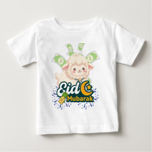 Bebé Camiseta de Eid Mubarak de oveja colorida linda pa
