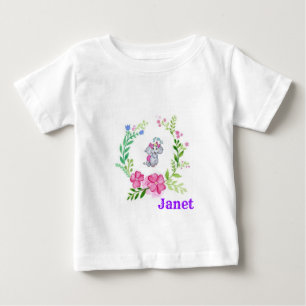 Bebé Camiseta de elefante floral para lactantes