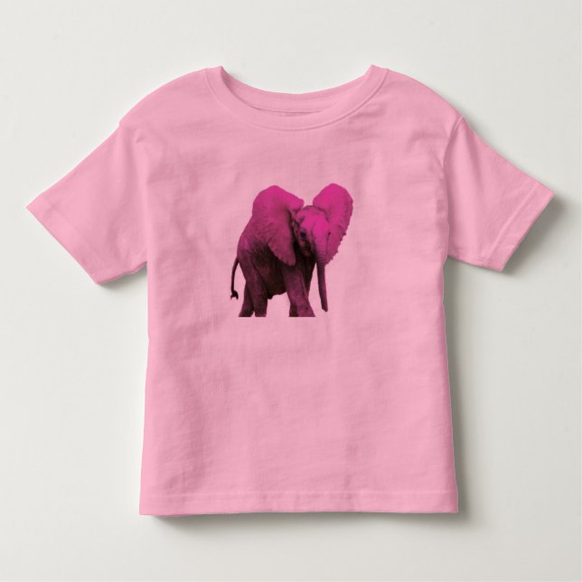 Bebé Camiseta de elefante rosado Toddler (Anverso)
