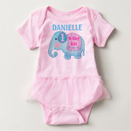 Bebé Camiseta de encargo del elefante del cumpleaños