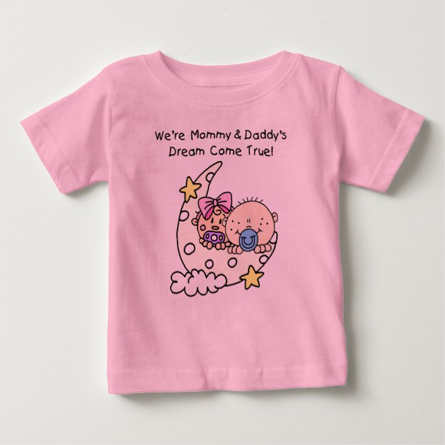 Bebé Camiseta de ensueño de mamá y papá (Anverso)