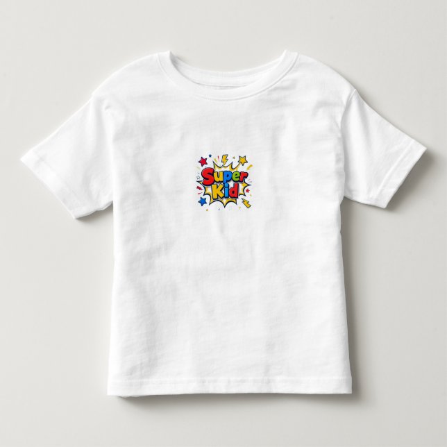 Bebé Camiseta de estilo cómic colorido para niños Super (Anverso)