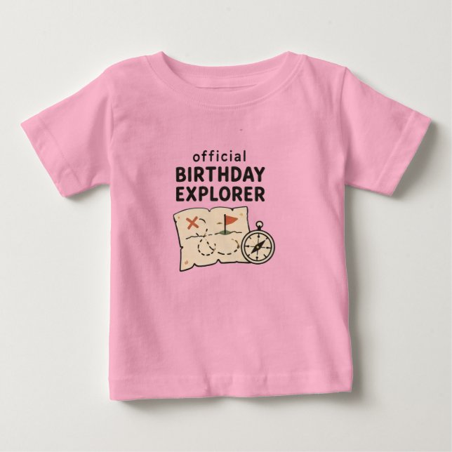 Bebé Camiseta de explorador de cumpleaños oficial para  (Anverso)