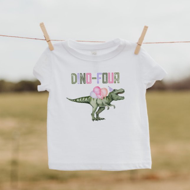 Bebé Camiseta de fiesta Dino-Cuatro para niñas (Subido por el creador)